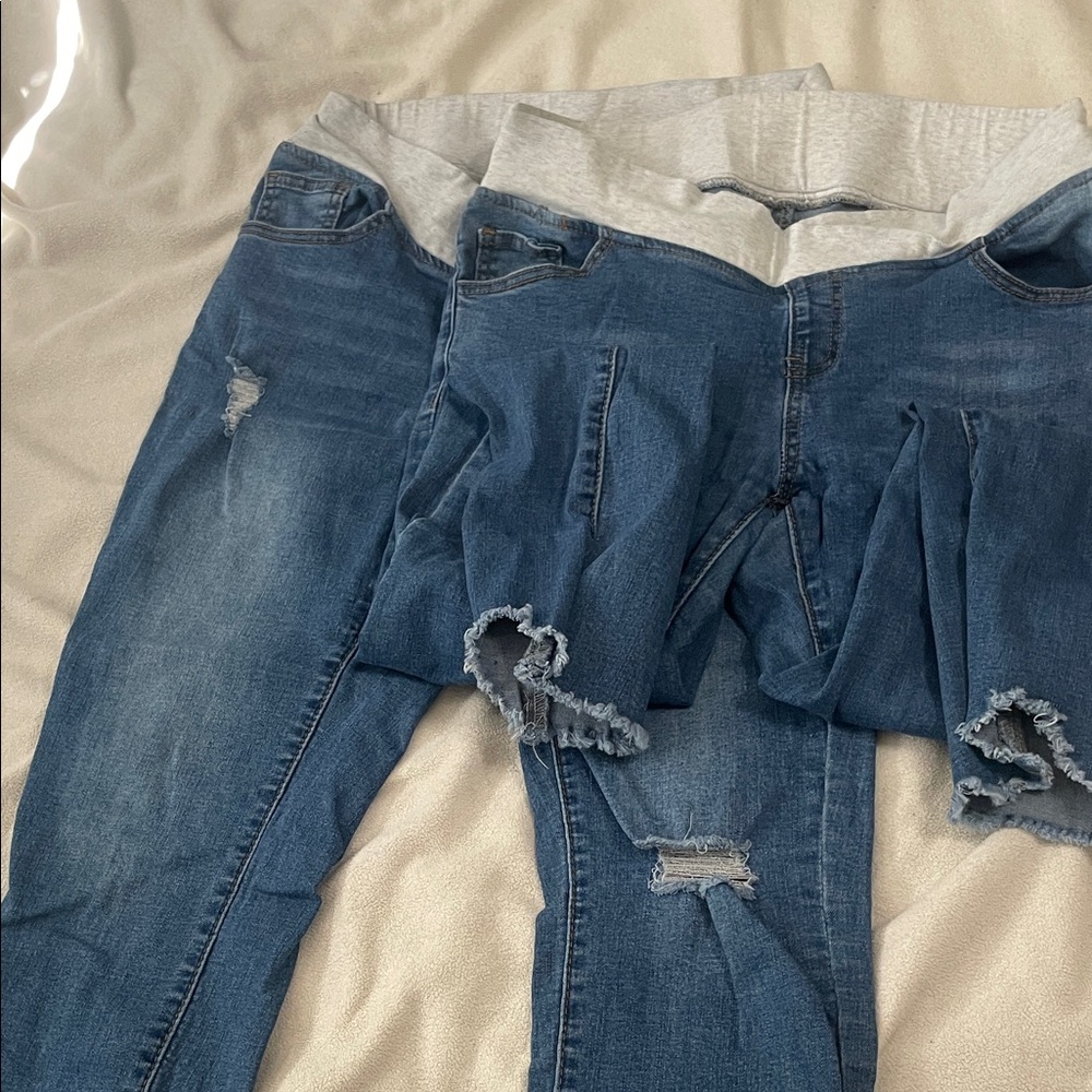 Blue Distressed Women's Jeans